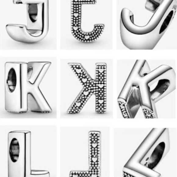 Sterling Silver Letter Alphabet Charm - Picture 6 of 10